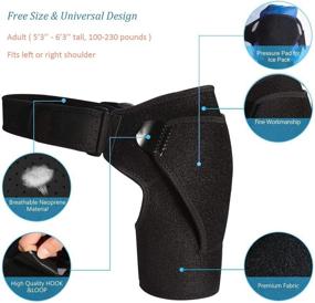 img 3 attached to Premium Adjustable Shoulder Support Brace with Pressure Pad for Men and Women - Relieve Pain from Torn Rotator Cuff, Tendonitis, Dislocation, and More - Fits Both Right and Left Shoulders