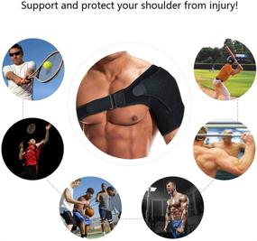 img 1 attached to Premium Adjustable Shoulder Support Brace with Pressure Pad for Men and Women - Relieve Pain from Torn Rotator Cuff, Tendonitis, Dislocation, and More - Fits Both Right and Left Shoulders