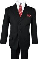 👔 black boys' pinstripe suit - perfect match for boys' clothing, suits & sport coats logo