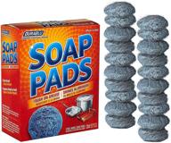 🧽 steel wool soap pads 20-pack - metal scouring cleaning pads for dishes, pots, pans, and ovens - pre-soaped for effortless cleaning of stubborn kitchen grease and oil logo