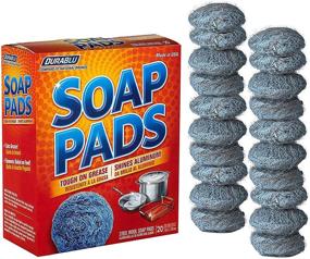 img 4 attached to 🧽 Steel Wool Soap Pads 20-Pack - Metal Scouring Cleaning Pads for Dishes, Pots, Pans, and Ovens - Pre-Soaped for Effortless Cleaning of Stubborn Kitchen Grease and Oil