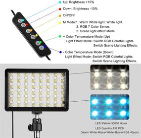 img 1 attached to 🌈 QEUOOIY RGB LED Video Light Kit – 2 Packs with Adjustable Tripod Stand, White Filters, Dimmable 2500-6500K USB Lighting for YouTube Photography, Game Streaming, Zoom Live, TikTok – 1.6M