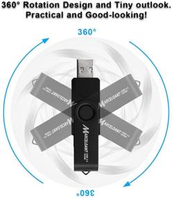 img 3 attached to Флеш-накопитель Marceloant 64GB USB 3.0 - вращающийся дизайн, совместимый с ПК/ноутбуками/PS4, фото-флешка - черный