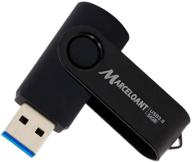 флеш-накопитель marceloant 64gb usb 3.0 - вращающийся дизайн, совместимый с пк/ноутбуками/ps4, фото-флешка - черный логотип