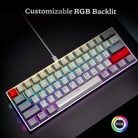 img 1 attached to NEWMEN GM610 60% Wireless Mechanical Gaming Keyboard with NKRO, Bluetooth 61-Key Mechanical Keyboard, RGB Backlit, Hot Swappable Red Switches, Extra Keycap Set - Compatible with Windows/Mac/Android