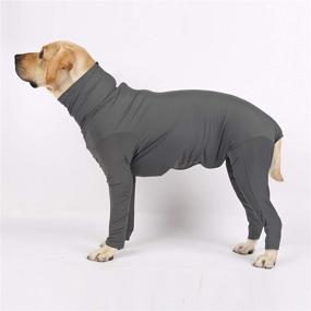 img 2 attached to 🐶 Glorisun Original Dog Onesie: Long-Sleeved 4 Legs Dog Clothing for Home, Car, Travel, Anxiety Calming Shirt, Surgery Recovery Body Jumpsuit