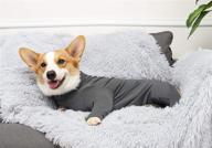 🐶 glorisun original dog onesie: long-sleeved 4 legs dog clothing for home, car, travel, anxiety calming shirt, surgery recovery body jumpsuit логотип