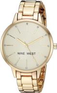 sparkling elegance: nine west women's crystal accented bracelet watch logo