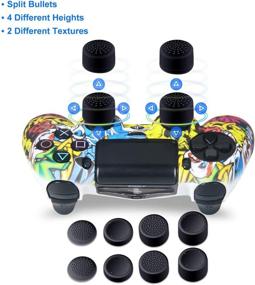 img 2 attached to 🎮 PS4 Controller Silicone Skin Covers - Protective Case Set for Sony PS4, PS4 Slim, PS4 Pro Controllers with 8 Thumb Grips - Water Transfer Printing Silicone Protector