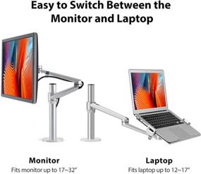 img 2 attached to 🖥️ Viozon Laptop/Notebook/Projector Mount Stand – Height Adjustable Single Arm Mount – Support 12-17 inch Laptop/Notebook/Tablet – Free Removable VESA 75X75 and 100X100 – Monitor Mount for 17-32 inch (Silver)