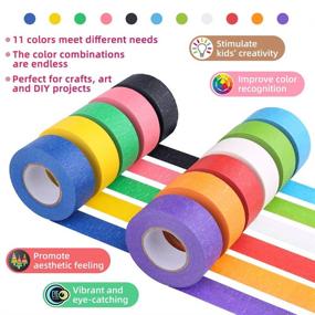 img 3 attached to 🌈 Rainbow Colored Masking Tape Set - 11 Rolls, 15.3 Yards x 1 Inch Wide - Craft Paper Tape for Kids, Craft Projects, Labeling, DIY Decor, Coding, Teaching Supplies