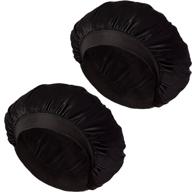 ultimate comfort: 2 packs salon satin silk bonnet sleeping cap night hat for women - wide band, soft & slouchy head cover logo