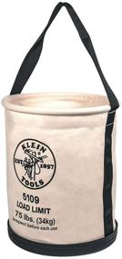 img 4 attached to Klein Tools 5109 Wide-Opening Straight-Wall Canvas Tool Bucket, No. 6 Canvas with Black Molded Bottom, Load Capacity of 75 Pounds
