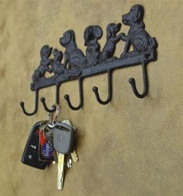 img 1 attached to 🐶 LuLu Decor, Cast Iron Dog Key Hooks - Perfect for Dog Enthusiasts (Classic Antique Black)