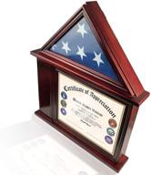 🏆 decowoodo flag display case for 3x5 flag folded with certificate holder frame - enhanced seo логотип