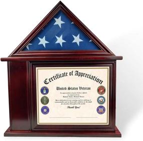 img 3 attached to 🏆 DecoWoodo Flag Display Case for 3x5 Flag Folded with Certificate Holder Frame - Enhanced SEO