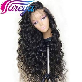 img 3 attached to 💁 Fureya Natural Wave Glueless Lace Front Wigs for Black Women with Pre-Plucked Hairline and Baby Hair – 26 Inch Synthetic Heat Resistant Loose Body Wave Lace Wig