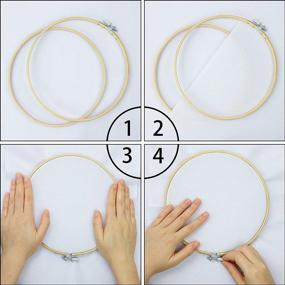 img 1 attached to 🧵 Similane 5-Piece Bamboo Embroidery Hoops: 5-10 inch Circle Cross Stitch Rings for Embroidery & Cross Stitch