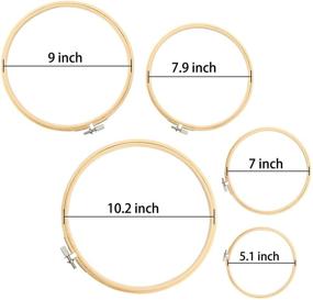 img 3 attached to 🧵 Similane 5-Piece Bamboo Embroidery Hoops: 5-10 inch Circle Cross Stitch Rings for Embroidery & Cross Stitch