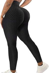 img 4 attached to Womens Ribbed Yoga Active Leggings Sports & Fitness in Running