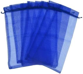 img 2 attached to Royal Blue Bezall 20pcs Drawstring Organza Wine Bottle Cover Pouch - Perfect for Christmas/Wedding Favor Wrapping, Party Decoration - Size 5.5 x 14.5 Inches