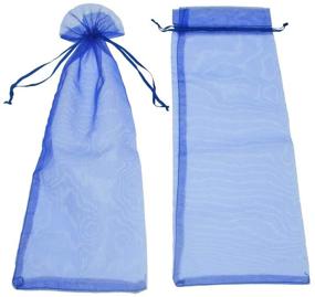 img 1 attached to Royal Blue Bezall 20pcs Drawstring Organza Wine Bottle Cover Pouch - Perfect for Christmas/Wedding Favor Wrapping, Party Decoration - Size 5.5 x 14.5 Inches