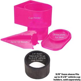 img 3 attached to STAND-Bi Car Cup Holder Expander - Phone and Drink Holder for Car, Beach, Boat, or Desk - Pink