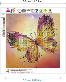img 3 attached to MXJSUA Painting Rhinestone Embroidery Butterfly Painting, Drawing & Art Supplies and Painting