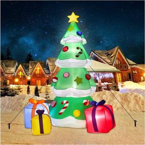 img 4 attached to 🎄 SdeNow 7 Ft LED Lights Inflatable Christmas Tree - Illuminate Your Yard with Outdoor Decorations, Perfect for Indoor & Outdoor Christmas Decoration in Courtyards & Gardens