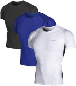 img 4 attached to Enhance Performance with DEVOPS 2~3 Pack Men's Athletic Compression Shirts – Short Sleeve
