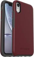 чехол otterbox symmetry series для iphone xr - розничная упаковка - модель fine port (cordovan/slate grey) логотип