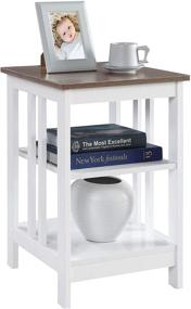 img 3 attached to 🌳 Convenience Concepts Driftwood/White Mission End Table