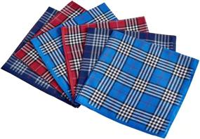 img 4 attached to 🧣 Cotton Handkerchiefs with Checker Pattern Pieces