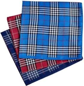 img 2 attached to 🧣 Cotton Handkerchiefs with Checker Pattern Pieces