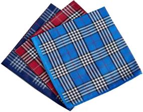 img 3 attached to 🧣 Cotton Handkerchiefs with Checker Pattern Pieces