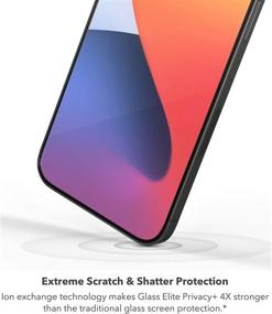 img 2 attached to 🔒 Защитное стекло ZAGG InvisibleShield Glass Elite Privacy+ - Приватный защитный экран для iPhone 12 Pro Max - Улучшенная защита от ударов в 3 раза (200106683)