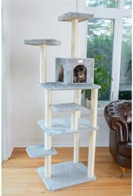 img 1 attached to 🐱 GleePet GP78740822 Cat Tree - 74-Inch Silver Gray: The Ultimate Feline Paradise