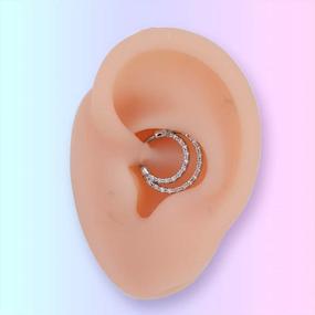 img 2 attached to 🔗 OUFER 16G Daith Septum Rings | Unique Design Stainless Steel Daith Helix Earrings | Septum Piercing Jewelry - Enhanced SEO