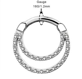 img 3 attached to 🔗 OUFER 16G Daith Septum Rings | Unique Design Stainless Steel Daith Helix Earrings | Septum Piercing Jewelry - Enhanced SEO