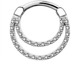 img 4 attached to 🔗 OUFER 16G Daith Septum Rings | Unique Design Stainless Steel Daith Helix Earrings | Septum Piercing Jewelry - Enhanced SEO