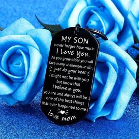 img 3 attached to 🎁 Inspirational Key Chain: Christmas Gifts for Son, from Mom - Birthday, Graduation, Wedding Anniversary - Perfect Stocking Stuffers for Teen Boy!