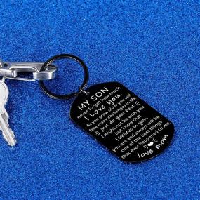 img 1 attached to 🎁 Inspirational Key Chain: Christmas Gifts for Son, from Mom - Birthday, Graduation, Wedding Anniversary - Perfect Stocking Stuffers for Teen Boy!