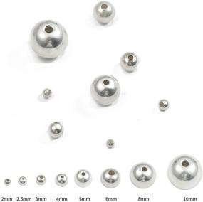 img 3 attached to 💎 BEADIA 925 Sterling Silver 4mm Round Beads - Pack of 20pcs for Jewelry Making Findings