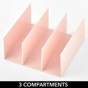 img 2 attached to 👜 mDesign Plastic Divided Purse Organizer - Closet Shelf Storage Solution for Purses, Wallets, and Accessories - 2 Pack, Light Pink