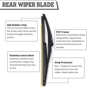 img 1 attached to 🔧 High-quality Rear Wiper Blade Set Replacement for Jeep Renegade 2015-2020 - Enhance Rear Visibility with Back Windshield Window, Rear Wiper Accessories