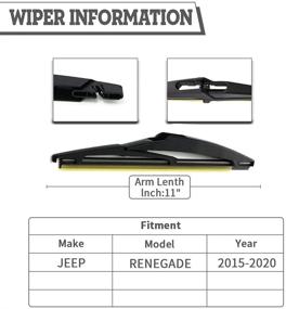 img 2 attached to 🔧 High-quality Rear Wiper Blade Set Replacement for Jeep Renegade 2015-2020 - Enhance Rear Visibility with Back Windshield Window, Rear Wiper Accessories