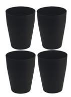 🗑️ feisco small trash can pack: plastic round wastebasket garbage can set for bathroom bedroom kitchen office (black, set of 4) logo