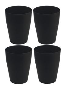 img 4 attached to 🗑️ Feisco Small Trash Can Pack: Plastic Round Wastebasket Garbage Can Set for Bathroom Bedroom Kitchen Office (Black, Set of 4)