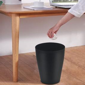 img 1 attached to 🗑️ Feisco Small Trash Can Pack: Plastic Round Wastebasket Garbage Can Set for Bathroom Bedroom Kitchen Office (Black, Set of 4)