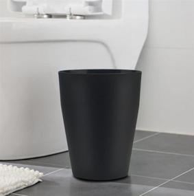 img 2 attached to 🗑️ Feisco Small Trash Can Pack: Plastic Round Wastebasket Garbage Can Set for Bathroom Bedroom Kitchen Office (Black, Set of 4)